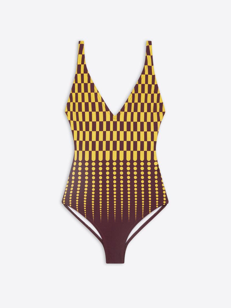 Dries Van Noten Halterneck Swimsuit Burgundy
