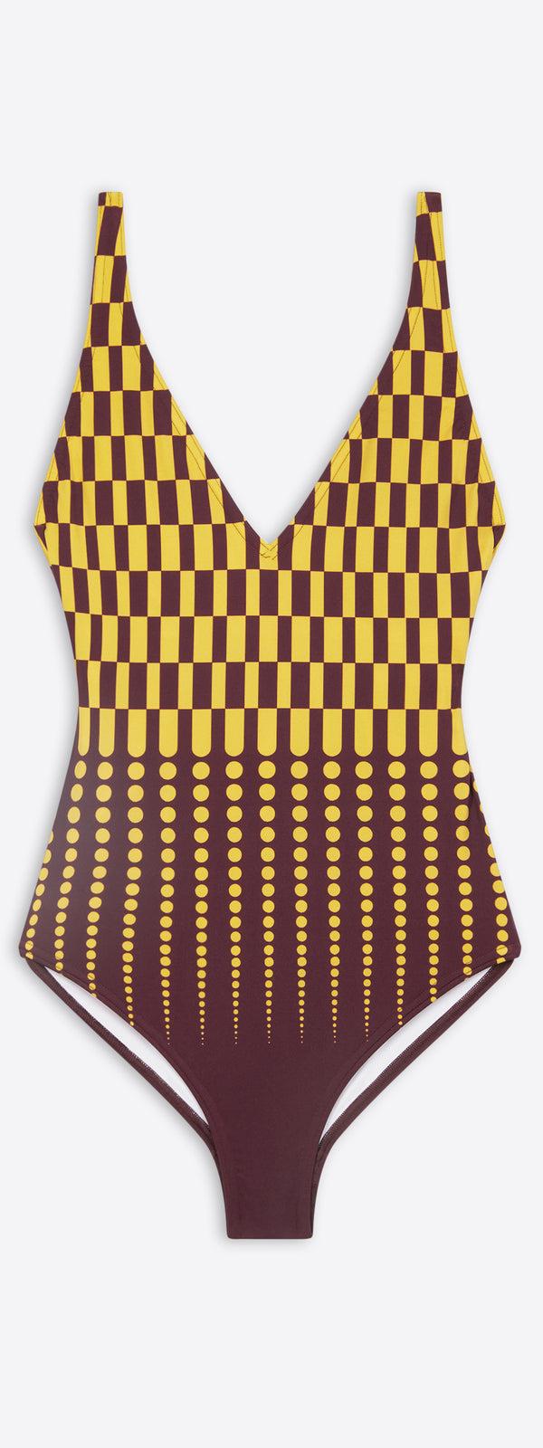 dries van noten Halterneck swimsuit burgundy