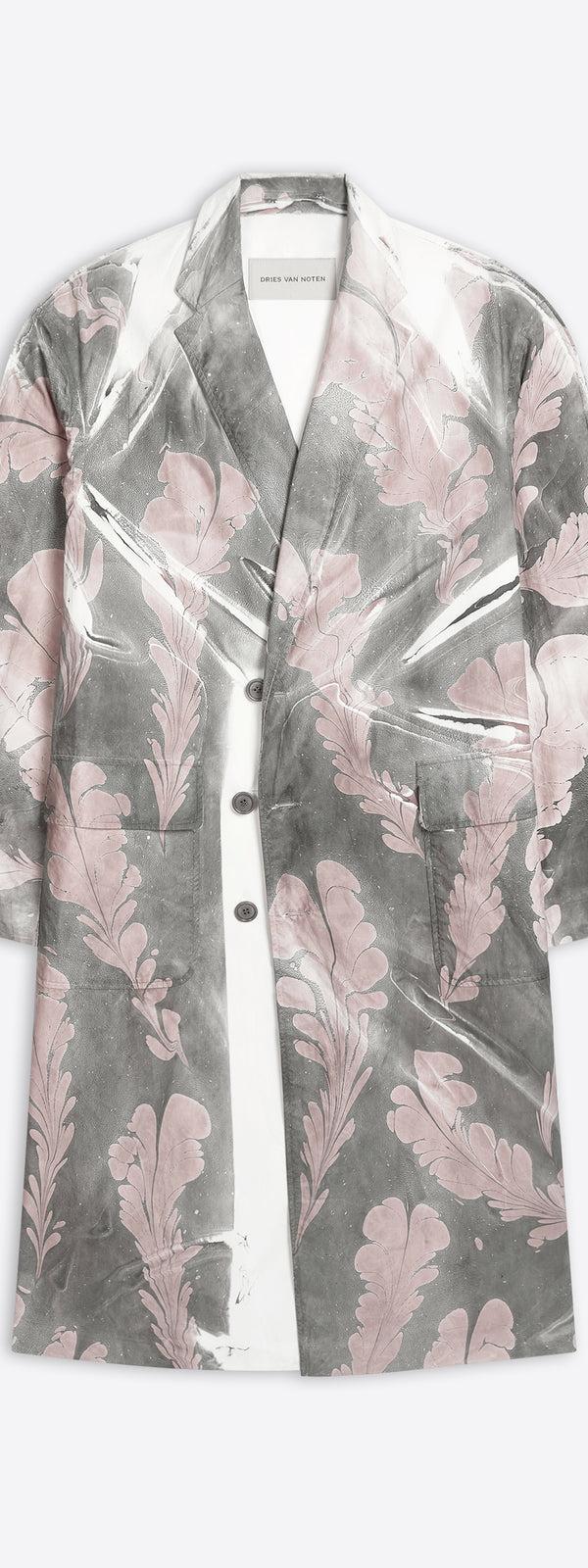 dries van noten Hand printed coat dessin d