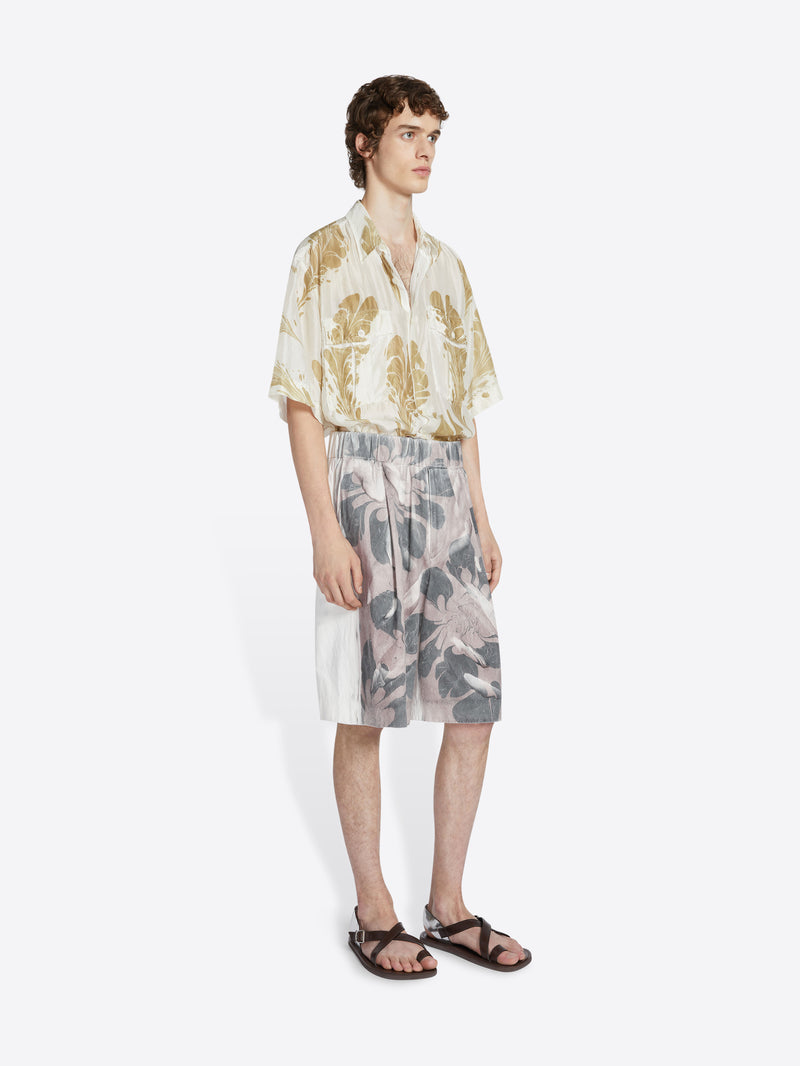 Dries Van Noten Hand Printed Shorts Dessin C