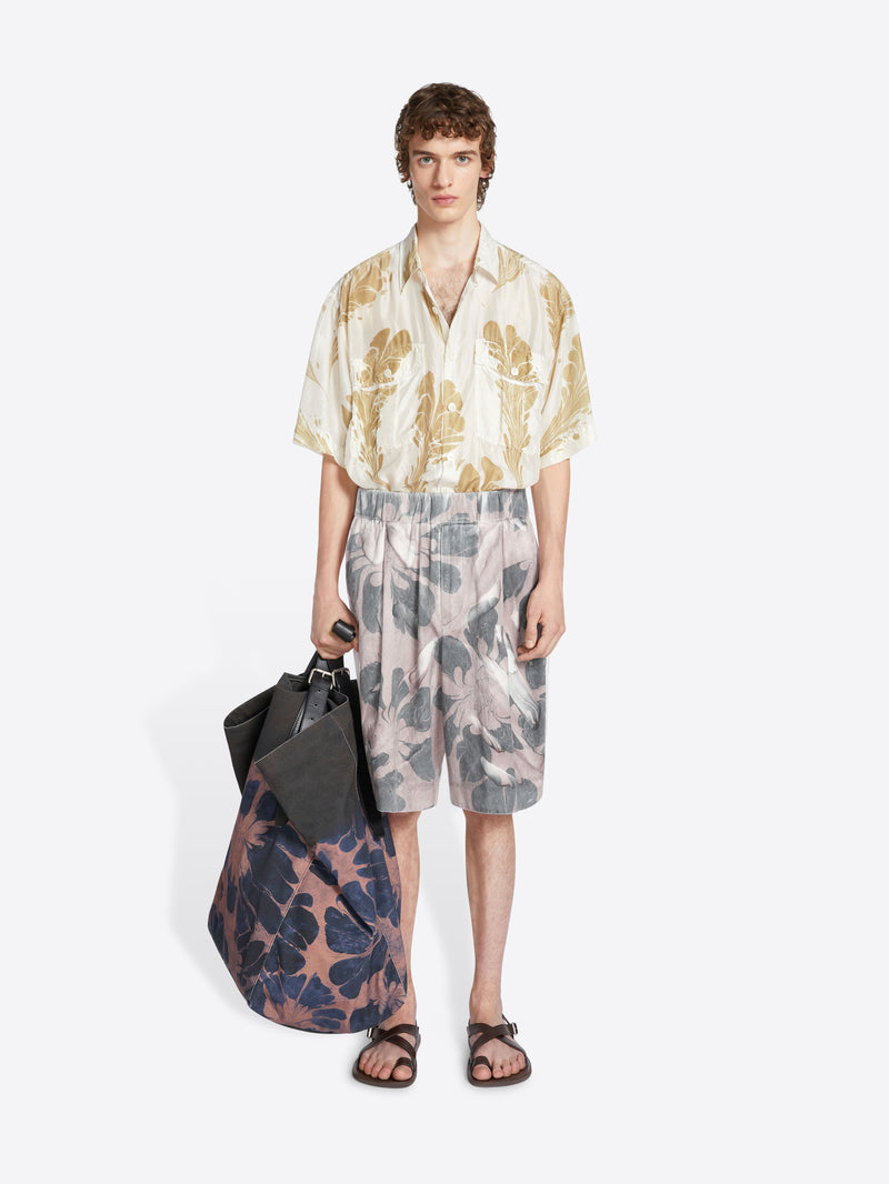 Dries Van Noten Hand Printed Shorts Dessin C
