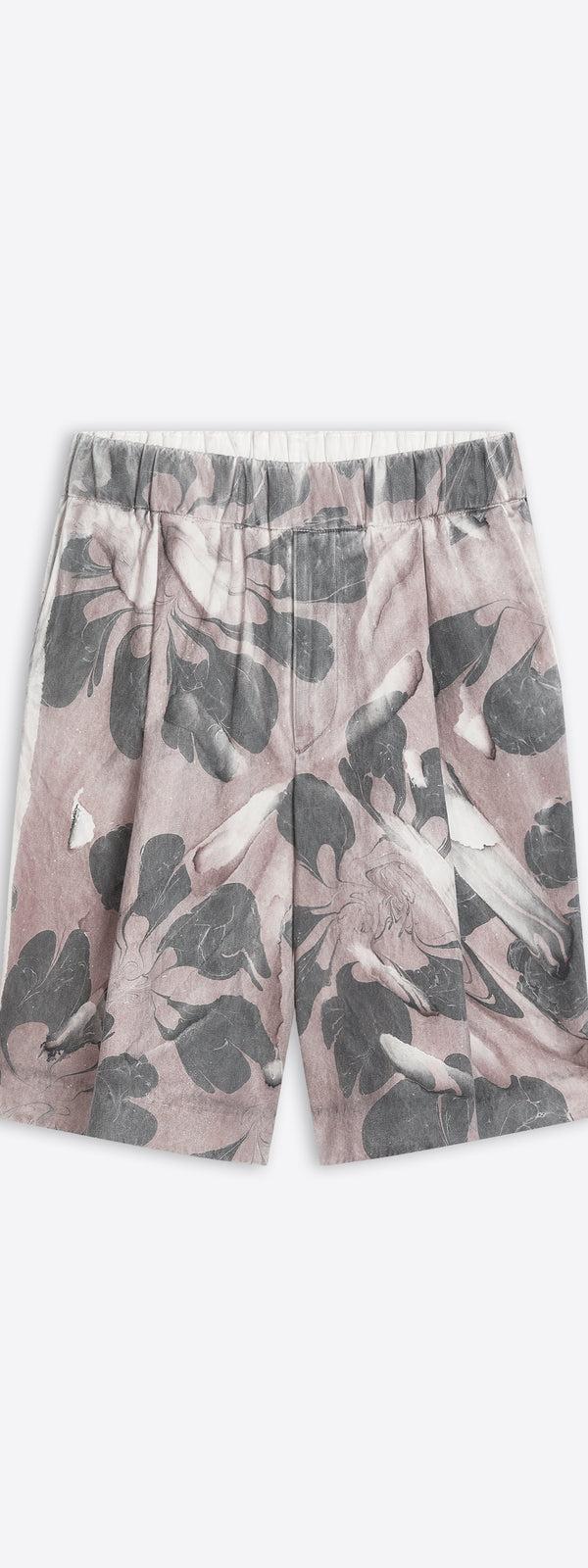 dries van noten Hand printed shorts dessin c