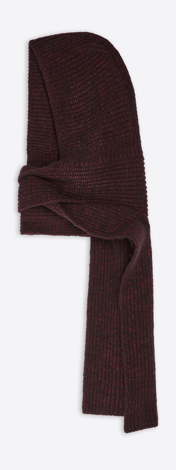 dries van noten Hooded wool scarf WINE