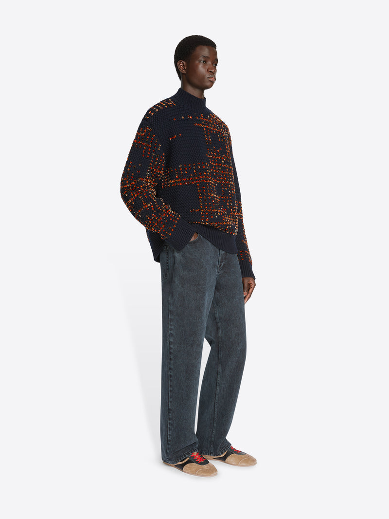 Dries Van Noten Jacquard Wool Sweater BLACK