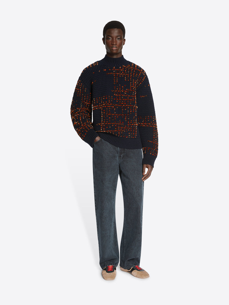 Dries Van Noten Jacquard Wool Sweater BLACK