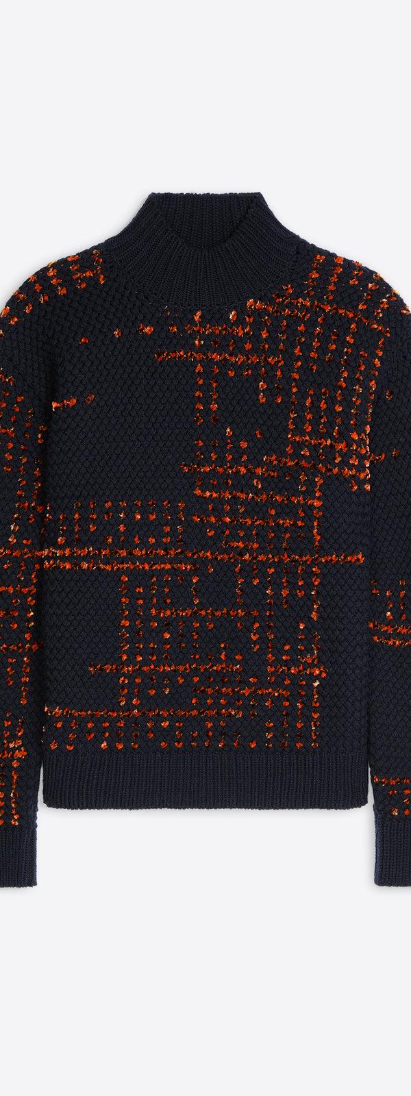 dries van noten Jacquard wool sweater BLACK