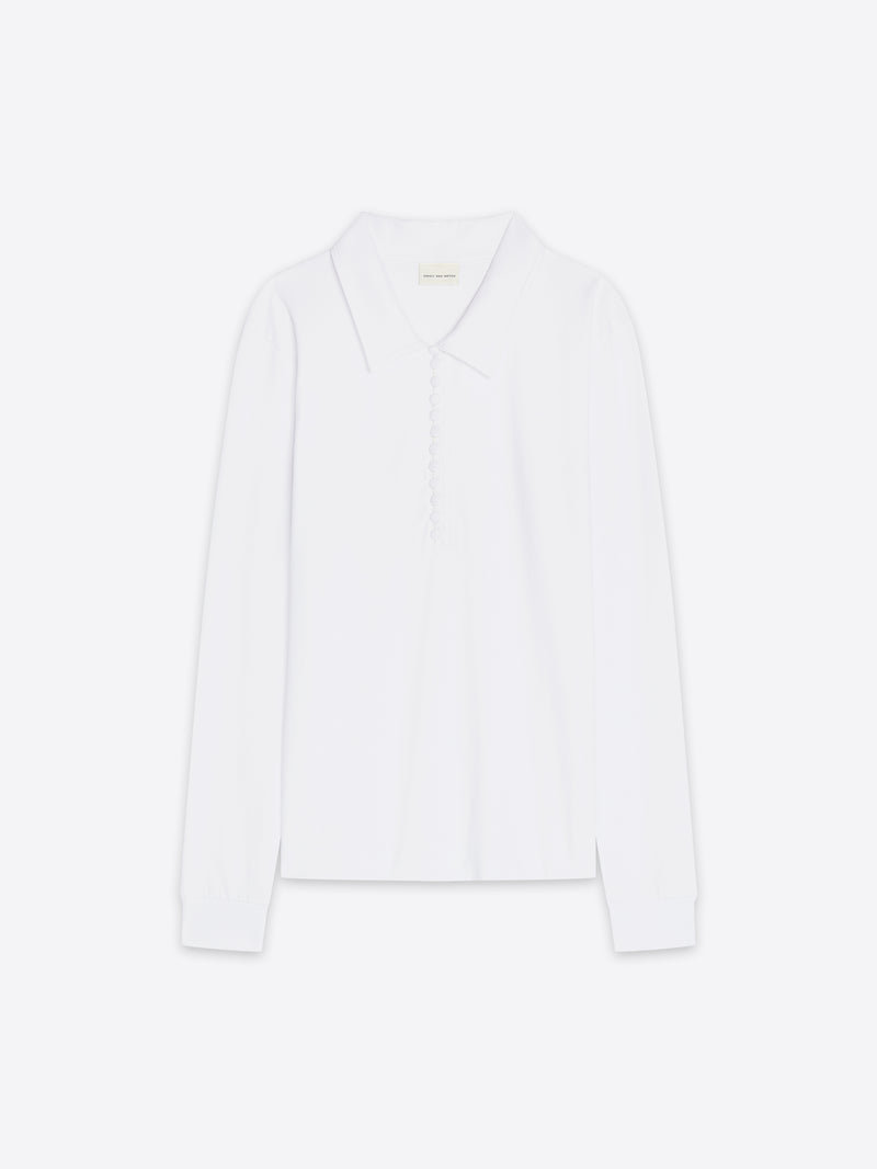 Dries Van Noten Jersey Polo Shirt WHITE