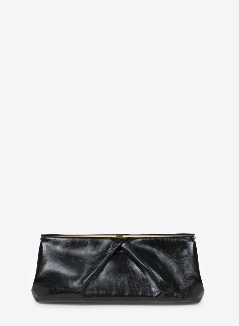 Dries Van Noten Large Leather Clutch Black