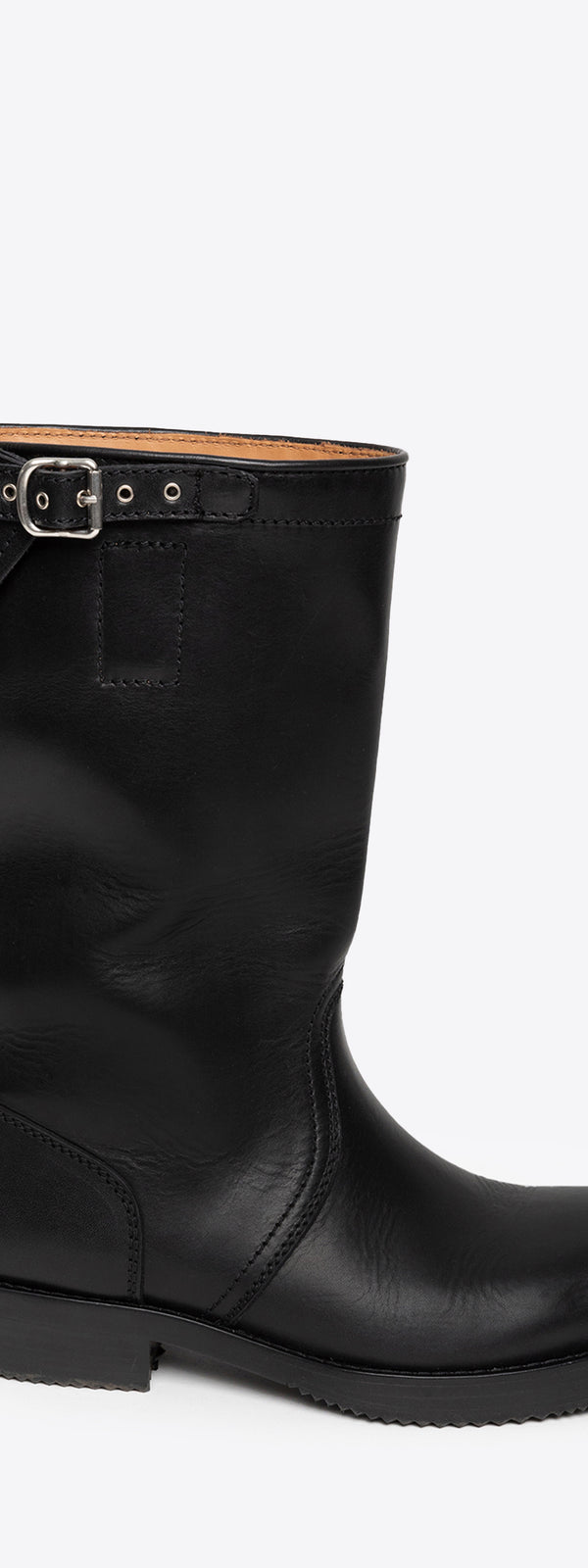 dries van noten Leather biker boots BLACK