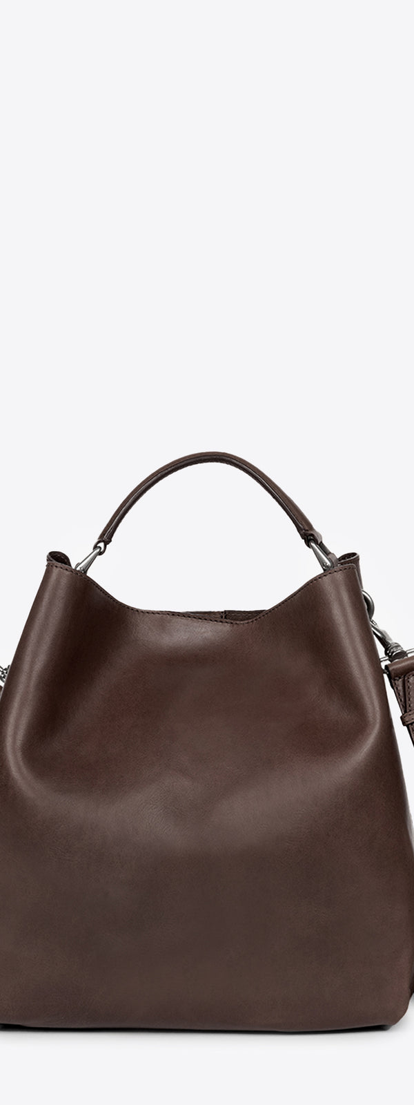 dries van noten Leather bucket bag dark brown