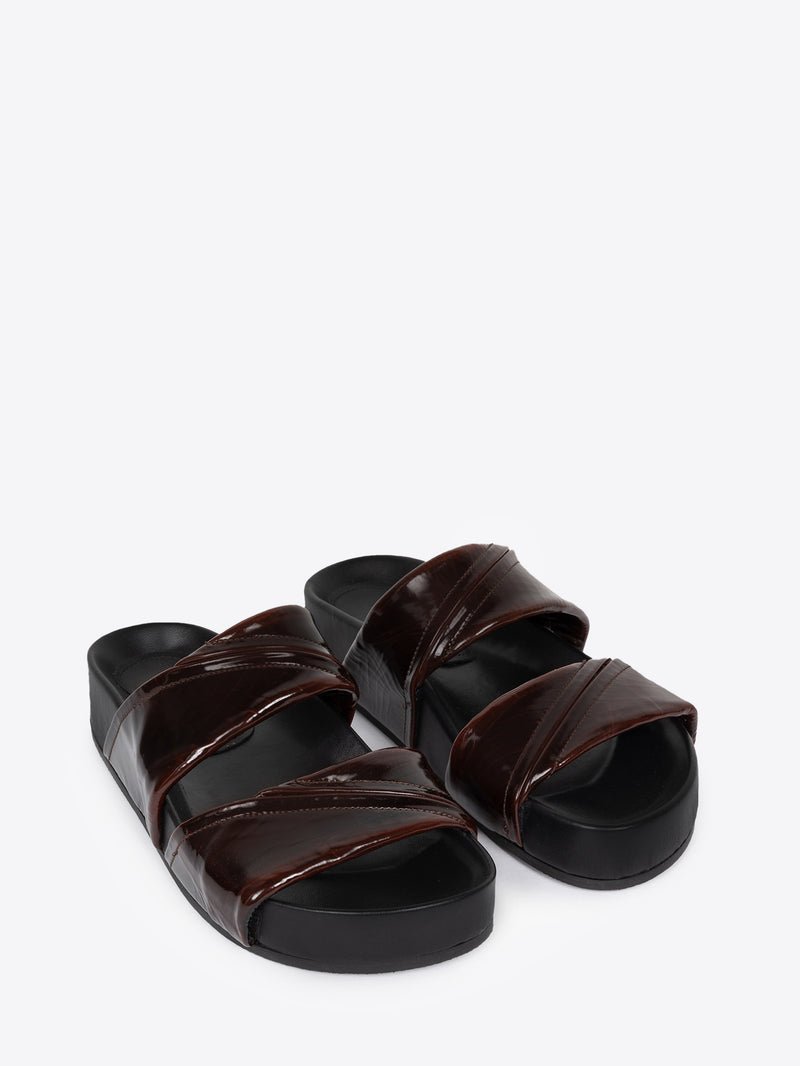 Dries Van Noten Leather Sandals DARK BROWN