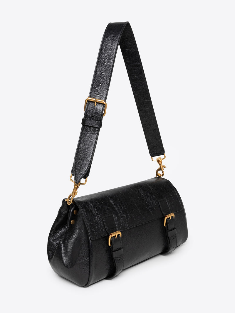 Dries Van Noten Leather Satchel BLACK