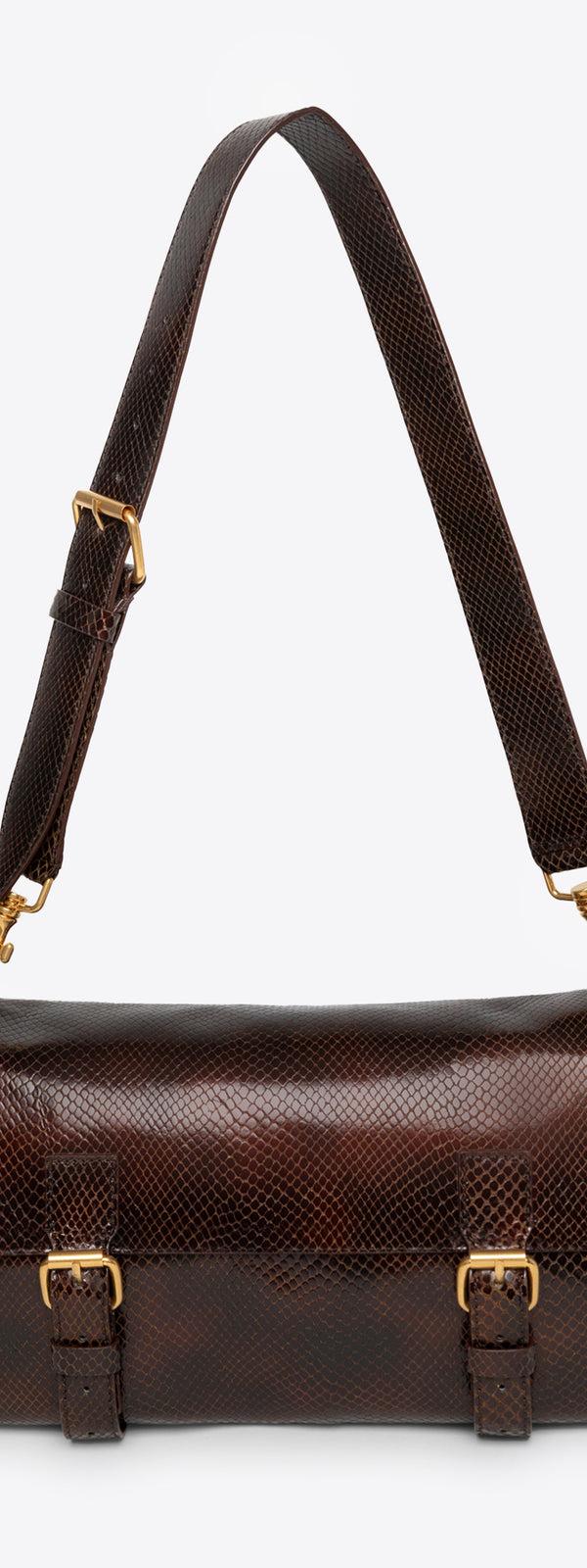 dries van noten Leather satchel DARK BROWN