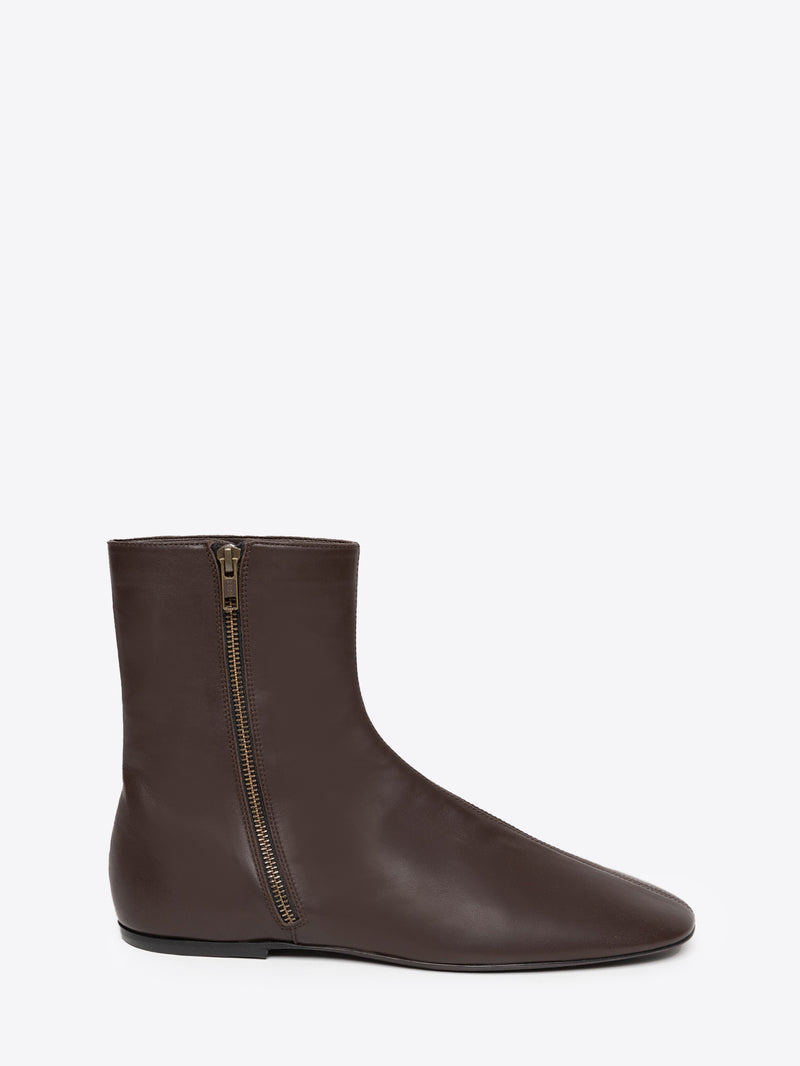 Dries Van Noten Leather Sock Boots DARK BROWN