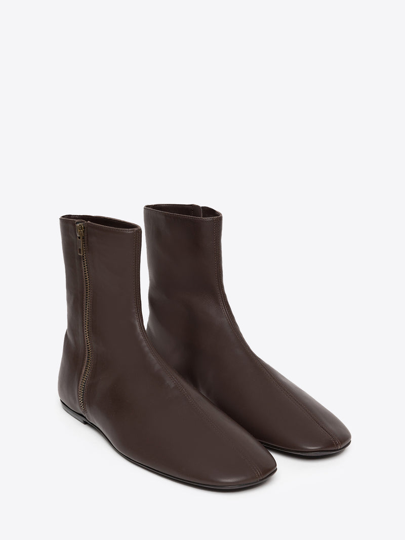 Dries Van Noten Leather Sock Boots DARK BROWN