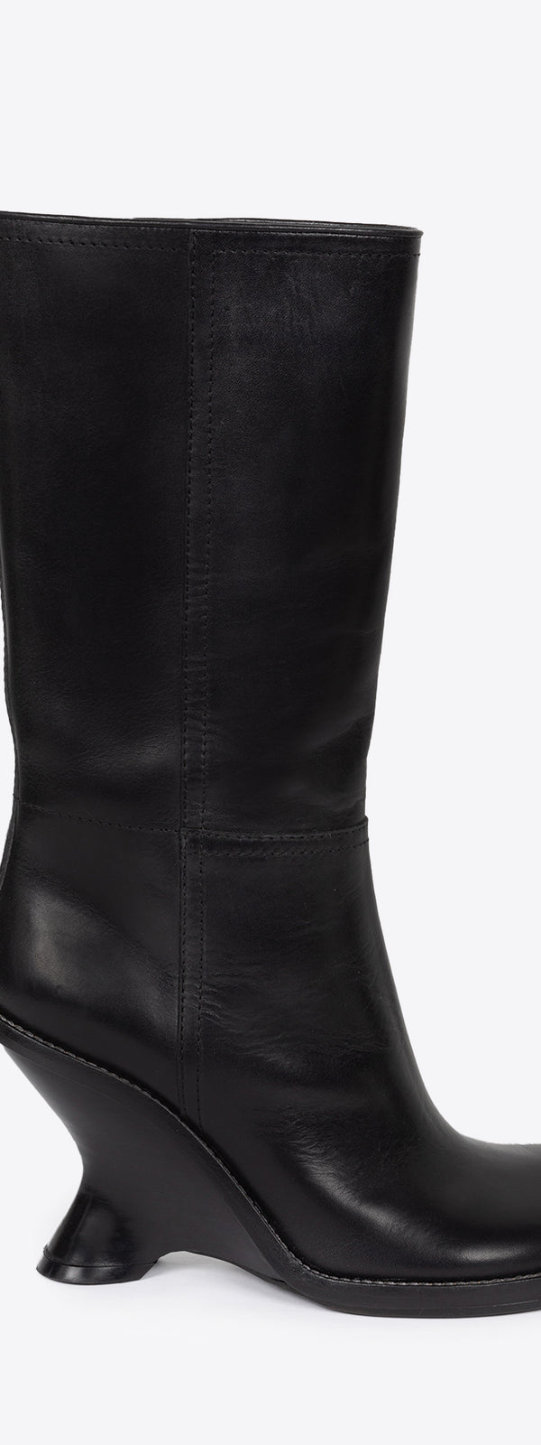 dries van noten Leather wedge boots BLACK