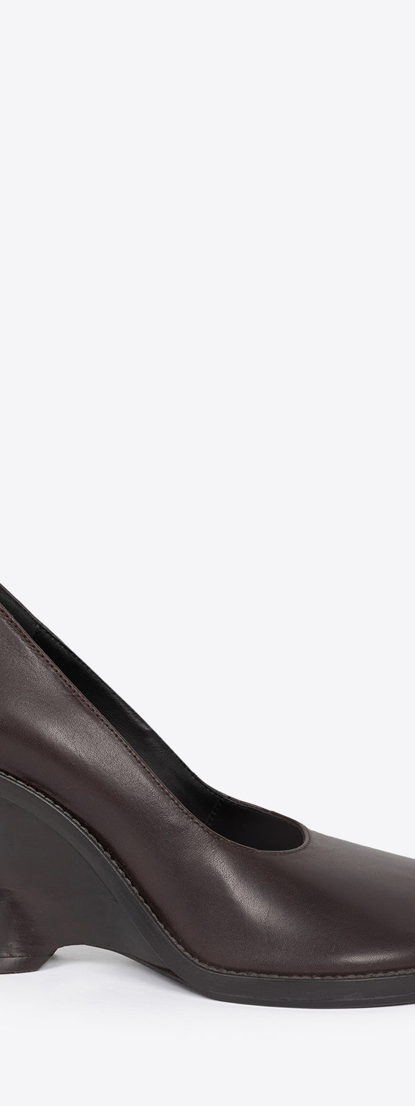 dries van noten Leather wedge pumps DARK BROWN