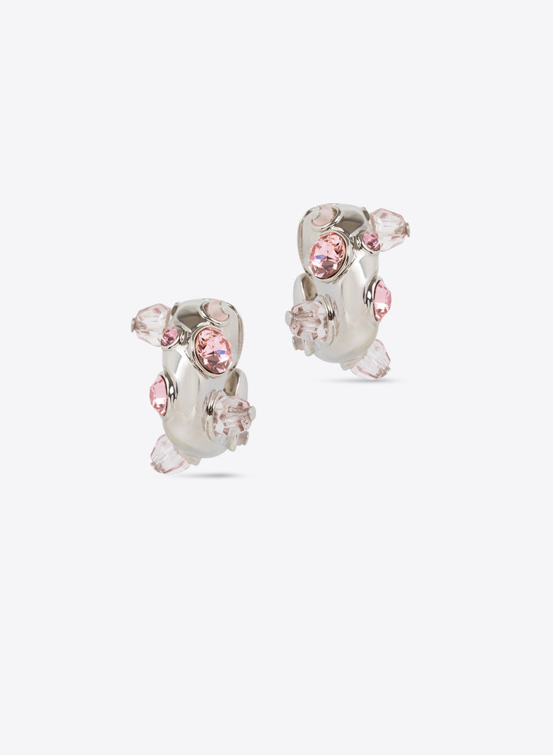 Dries Van Noten Loop Earrings Pink