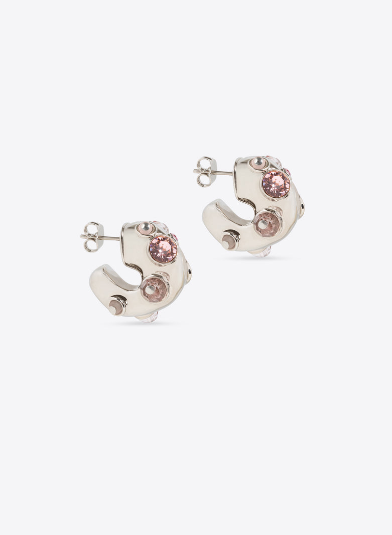 Dries Van Noten Loop Earrings Pink