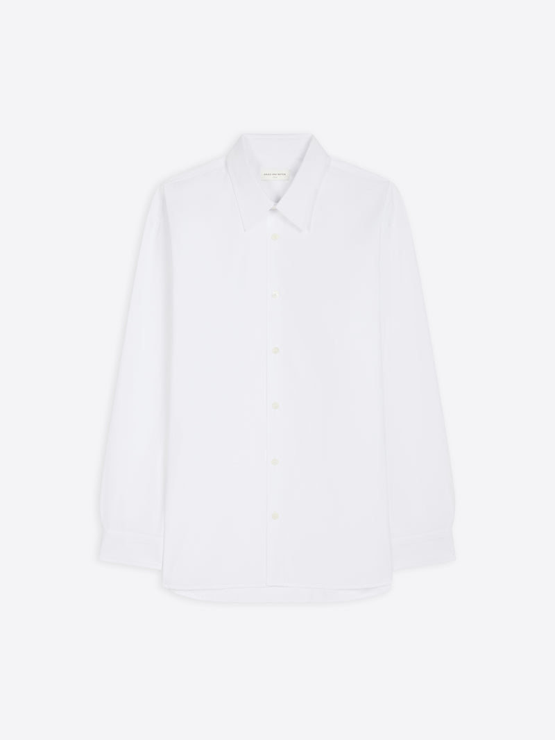 Dries Van Noten Loose Cotton Shirt White