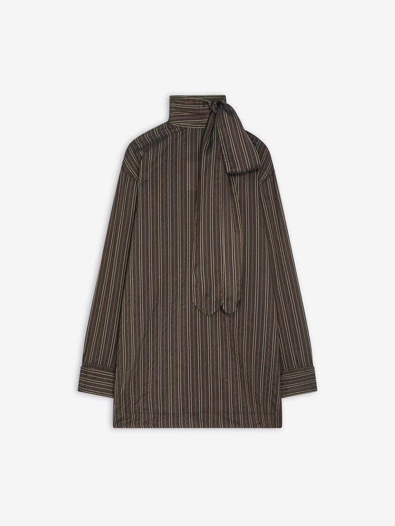 Dries Van Noten Loose Fit Cupro Blouse BROWN