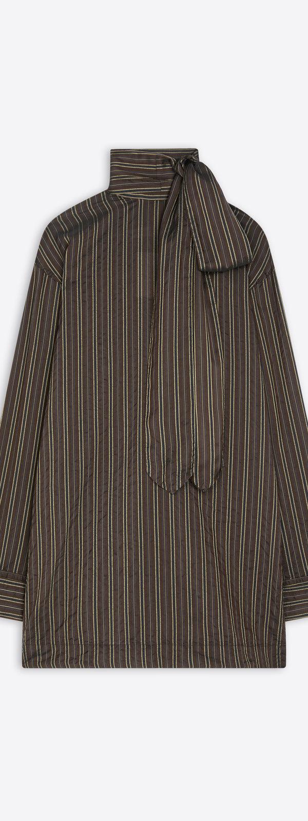 dries van noten Loose fit cupro blouse BROWN