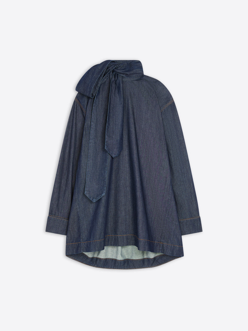 Dries Van Noten Loose Fit Denim Blouse INDIGO