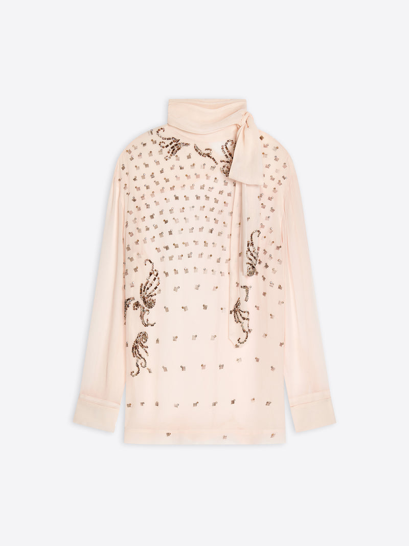 Dries Van Noten Loose Fit Embellished Blouse BLUSH