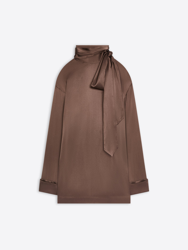 Dries Van Noten Loose Fit Silk Blouse BROWN