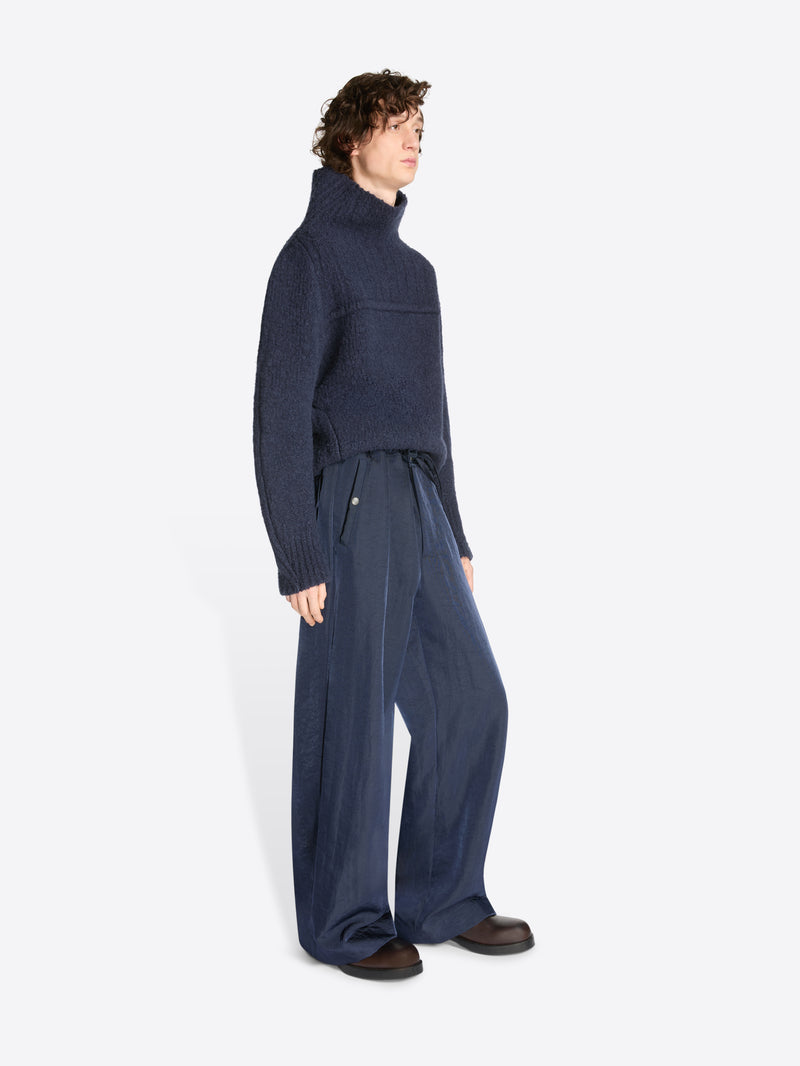 Dries Van Noten Loose Nylon Pants NAVY