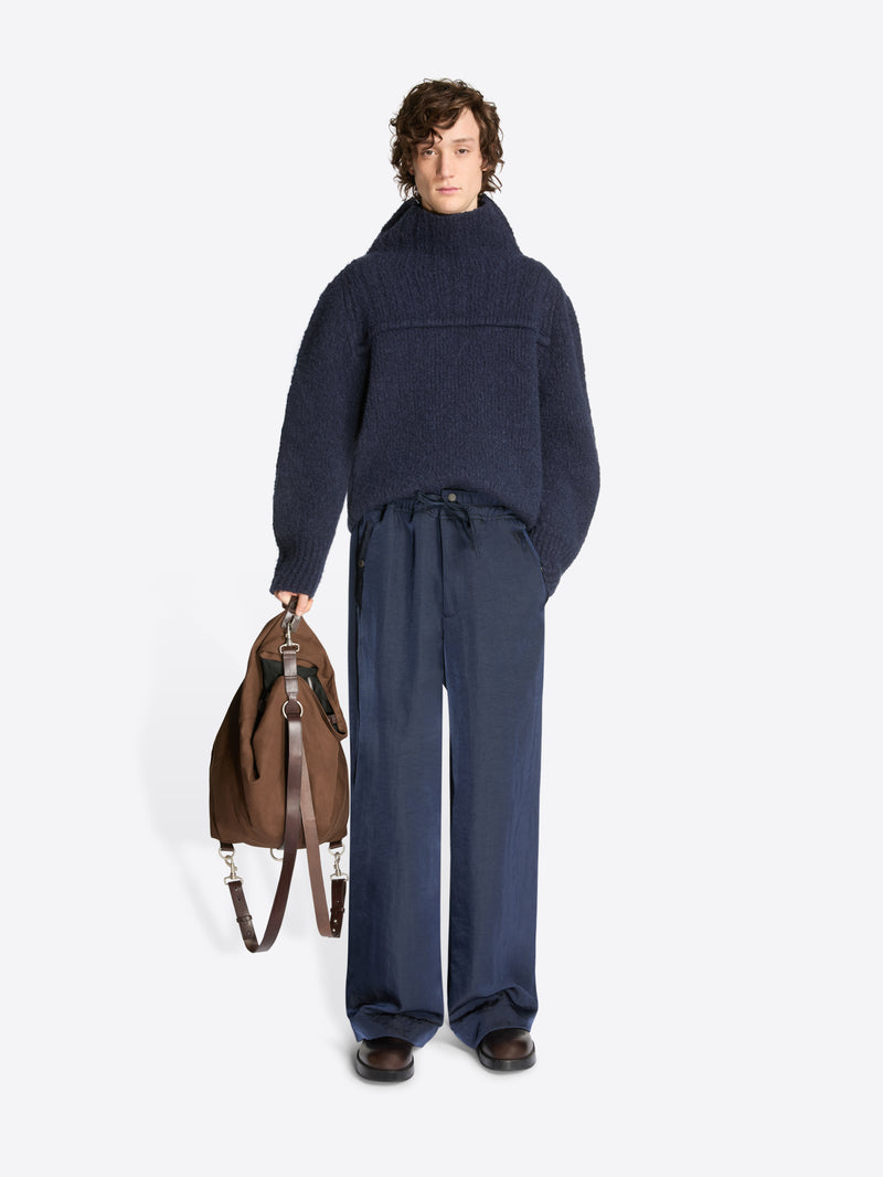 Dries Van Noten Loose Nylon Pants NAVY