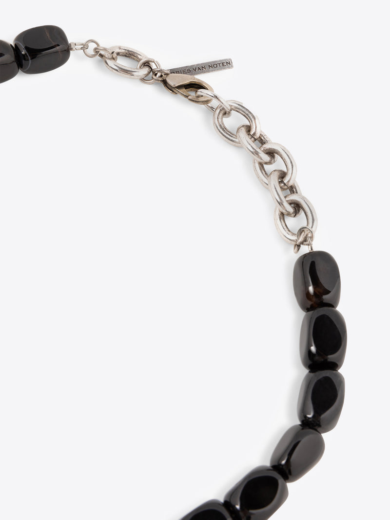 Dries Van Noten Natural Stone Necklace Black