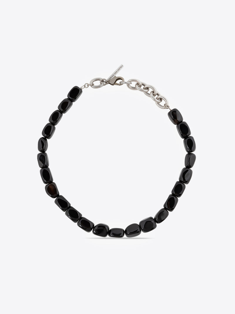 Dries Van Noten Natural Stone Necklace Black