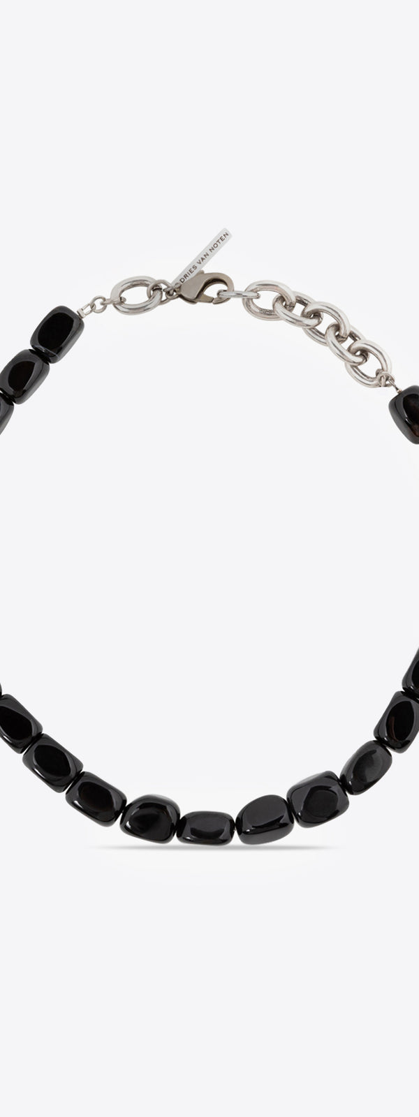 dries van noten Natural stone necklace black