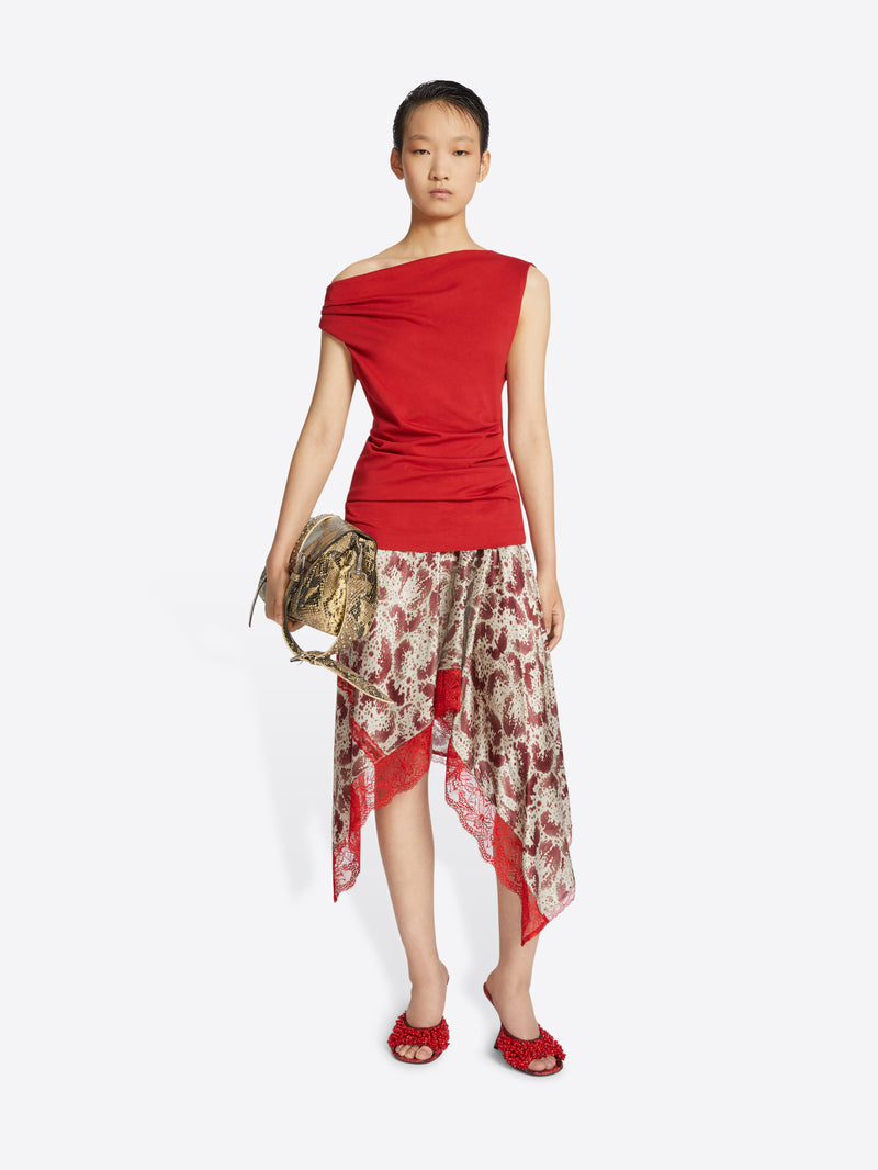 Dries Van Noten Off-shoulder Jersey Top Red