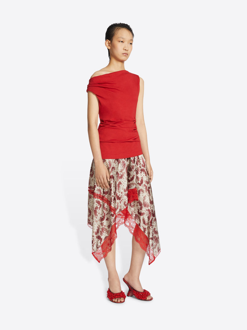 Dries Van Noten Off-shoulder Jersey Top Red