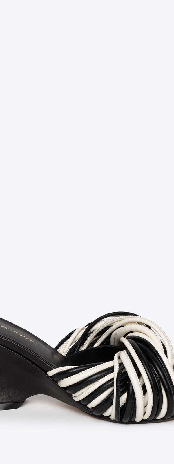 dries van noten Open-toe leather mules ECRU