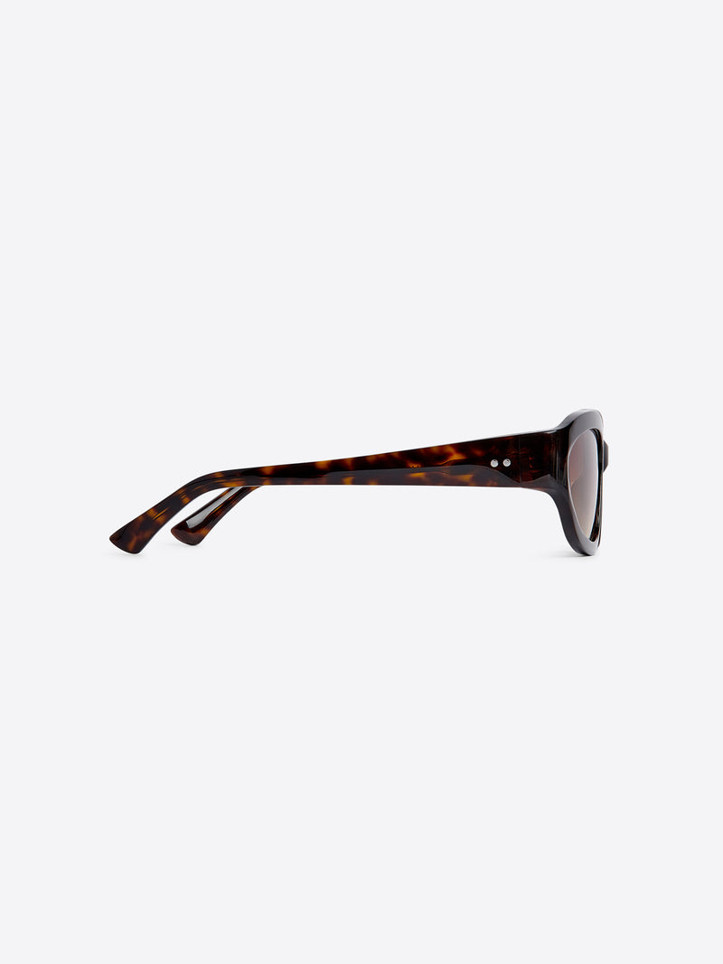 Dries Van Noten Oval Sunglasses Dark Camel