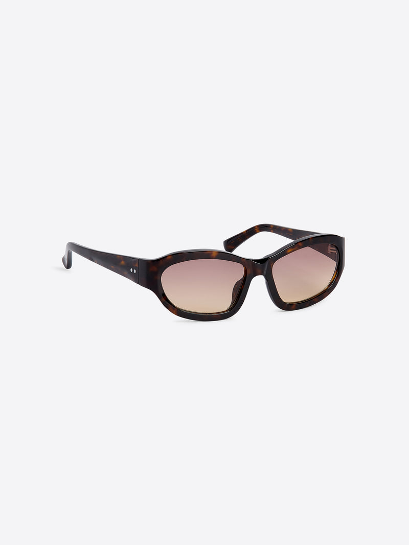 Dries Van Noten Oval Sunglasses Dark Camel