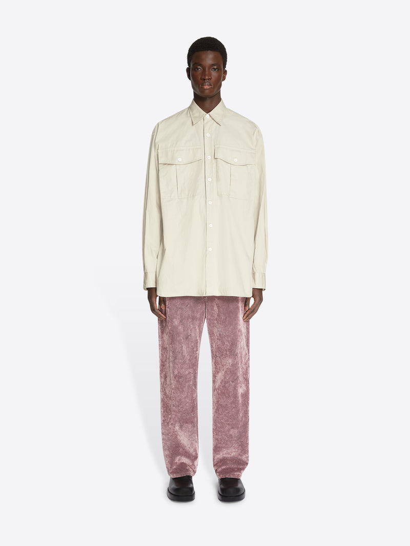 Dries Van Noten Oversized Cotton Shirt BEIGE