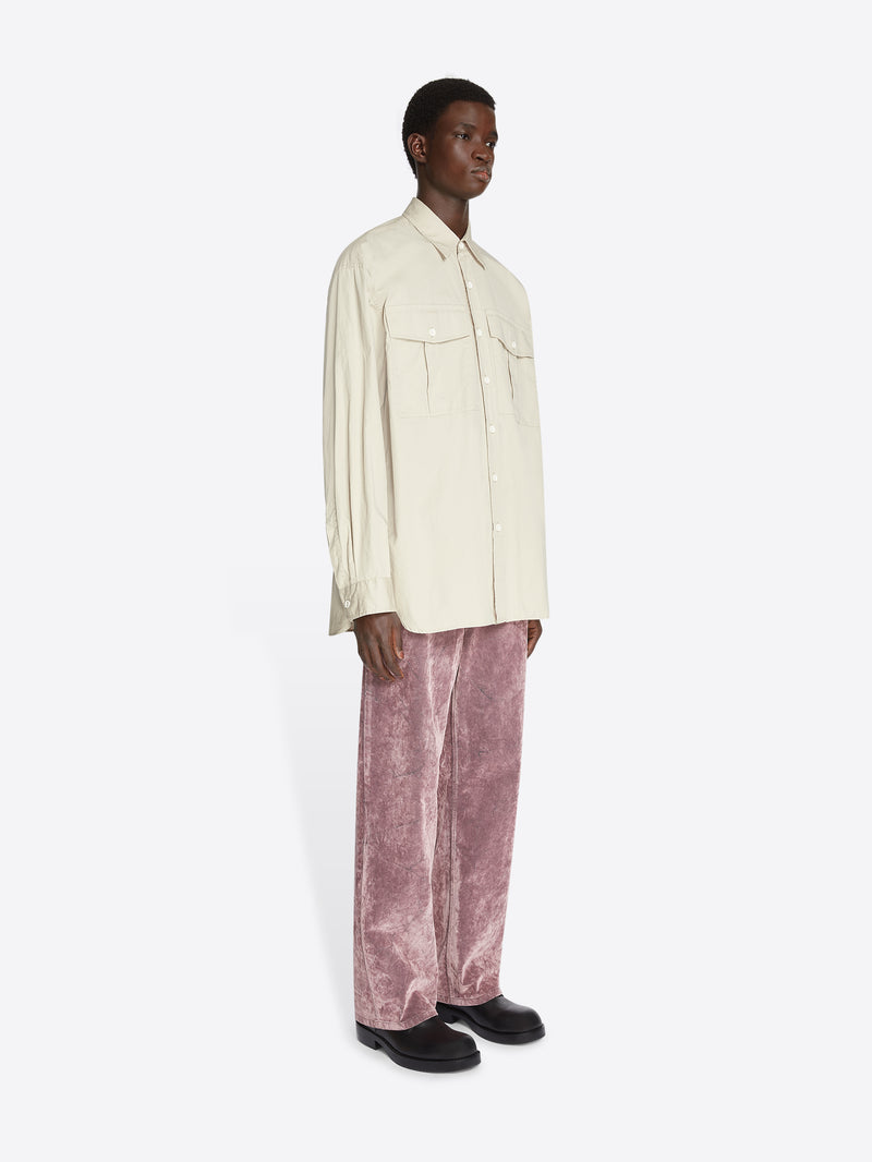 Dries Van Noten Oversized Cotton Shirt BEIGE