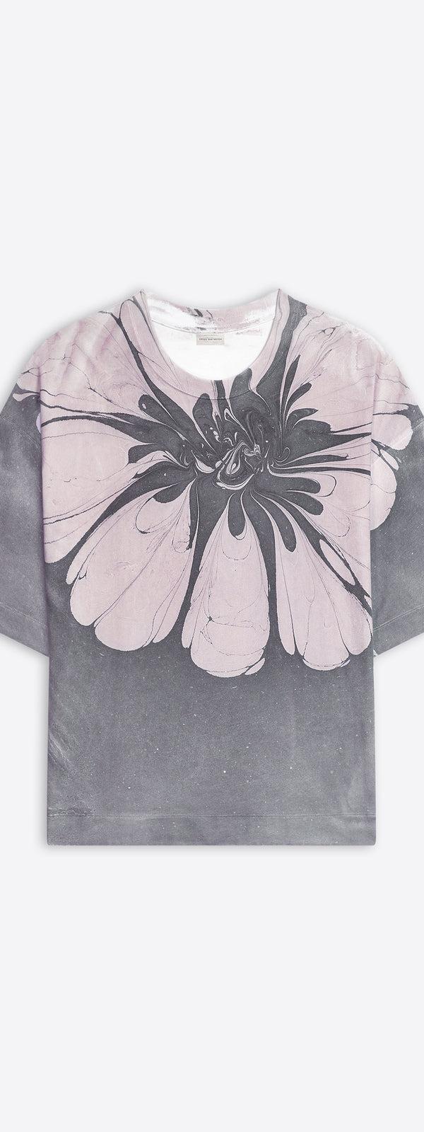 dries van noten Oversized cotton tee dessin a
