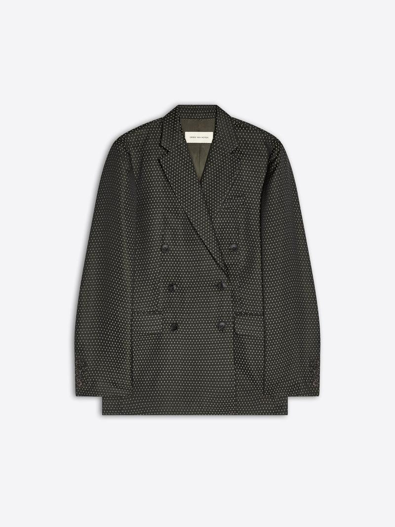Dries Van Noten Oversized Jacquard Blazer BLACK