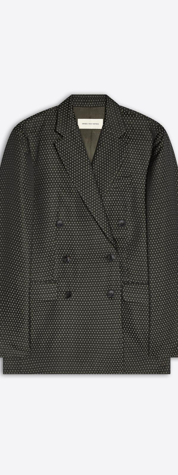 dries van noten Oversized jacquard blazer BLACK