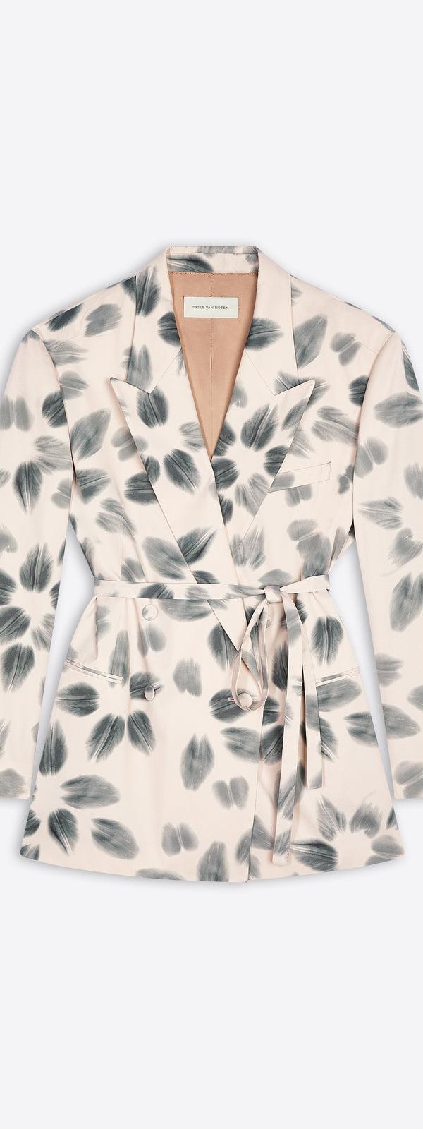 dries van noten Oversized printed blazer blush