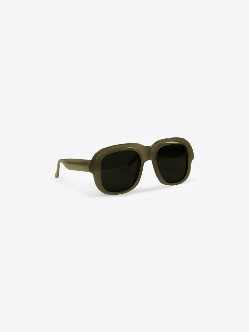Dries Van Noten Oversized Square Sunglasses KHAKI