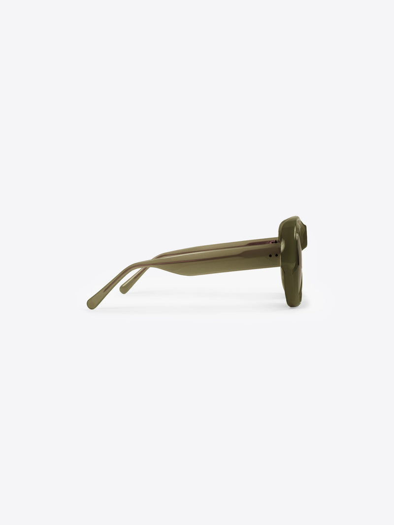Dries Van Noten Oversized Square Sunglasses KHAKI