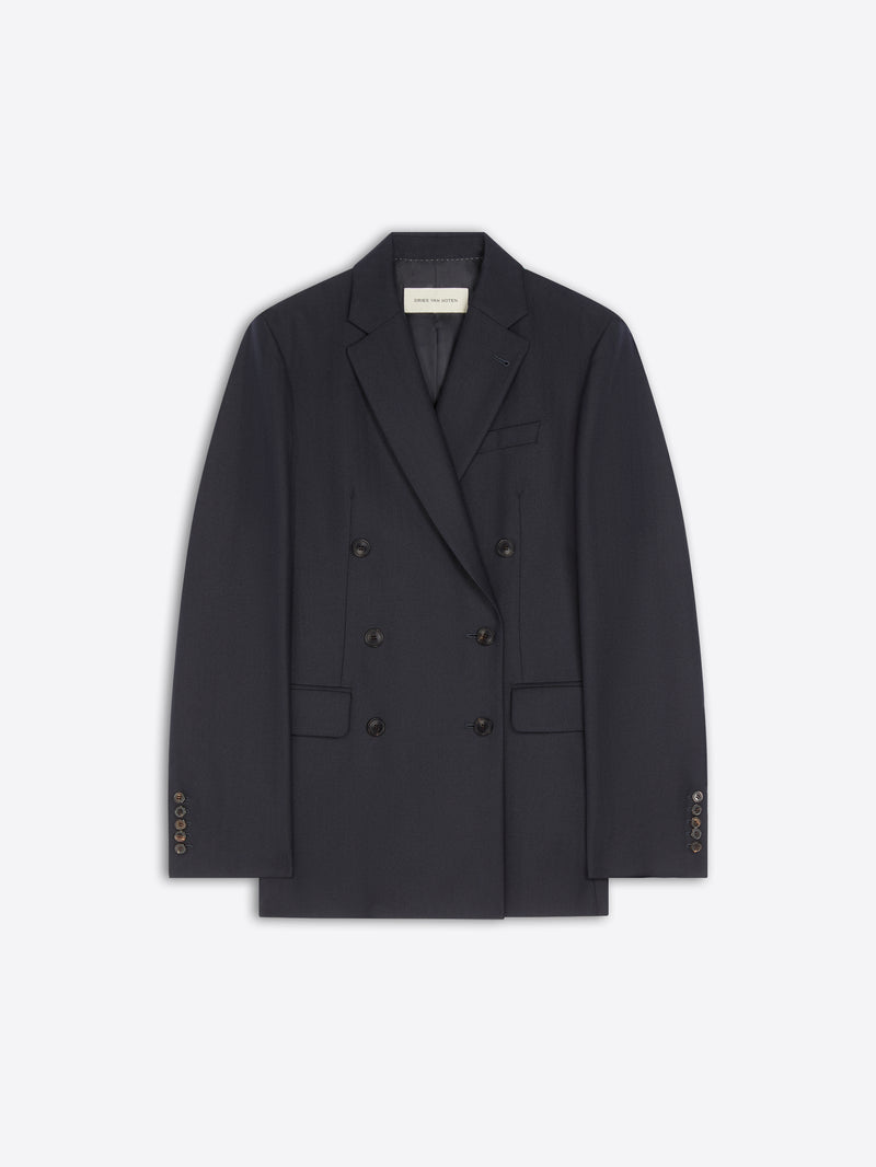Dries Van Noten Oversized Wool Blazer NAVY