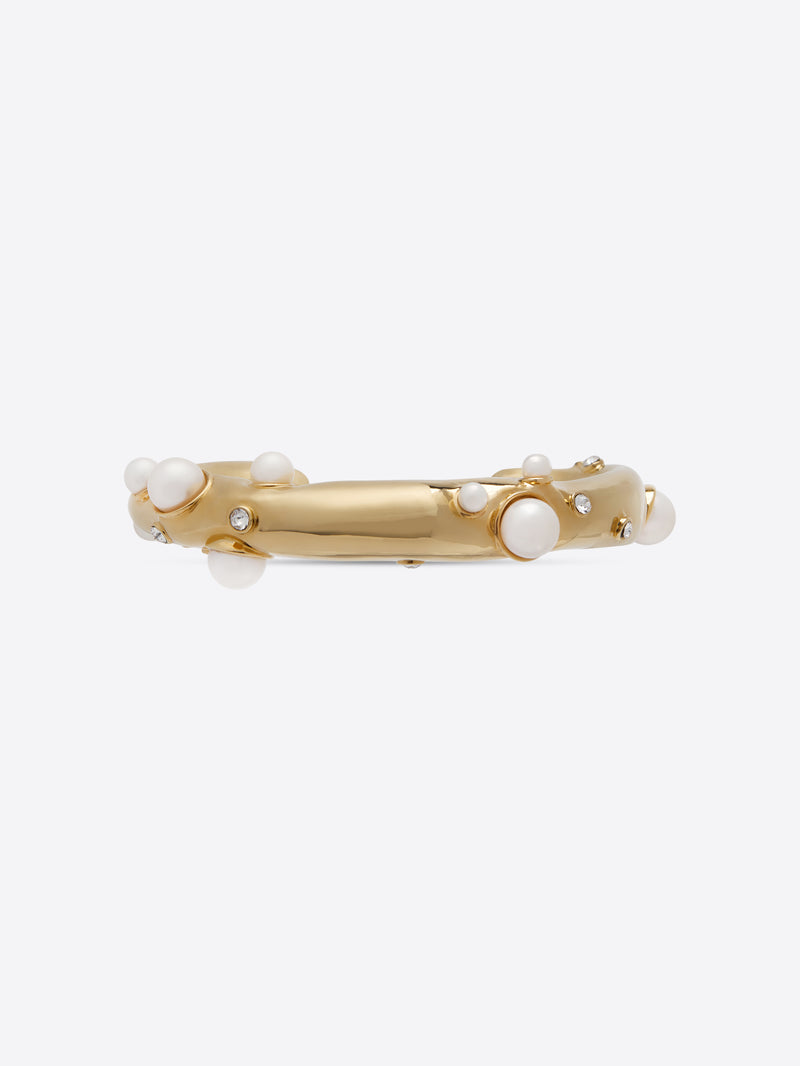 Dries Van Noten Pearl Embedded Cuff Gold
