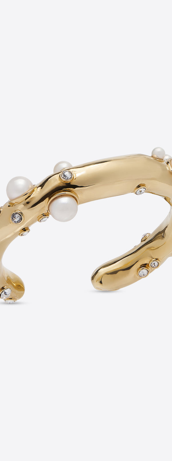 dries van noten Pearl embedded cuff gold